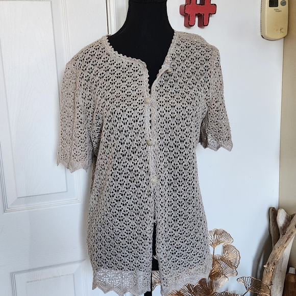 Vintage crochet button up blouse - Picture 6 of 6